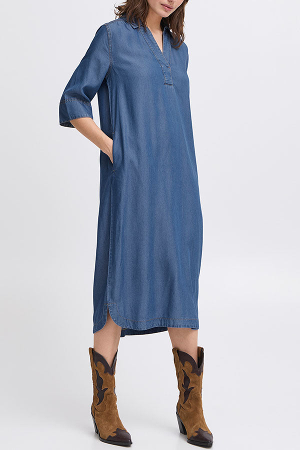 Casual Pocket Denim Dress