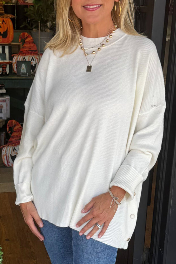 Casual Side Button Sweater
