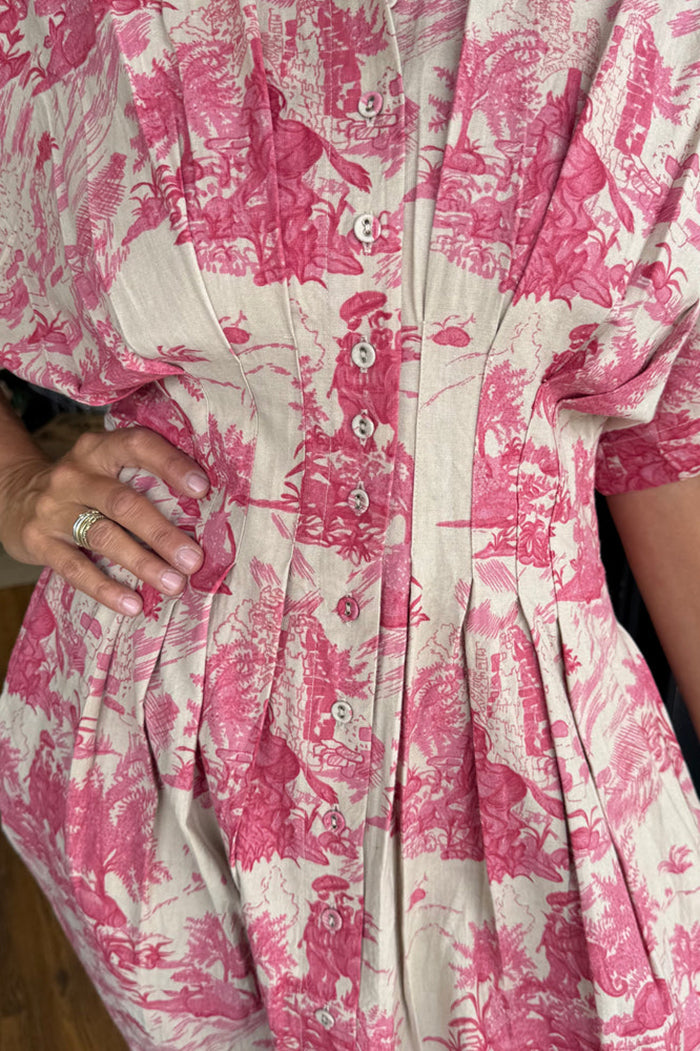 Casual Pleated Floral Dress