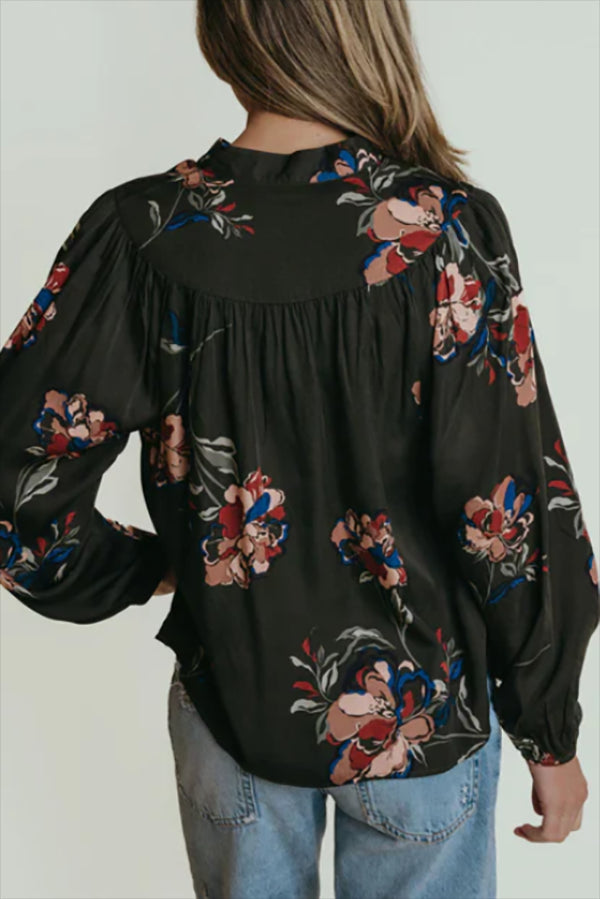 Casual Retro Printed Blouse