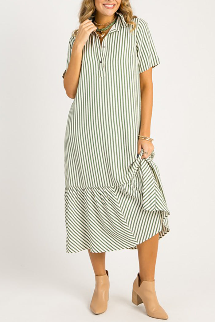 Casual Stripe Maxi Dress