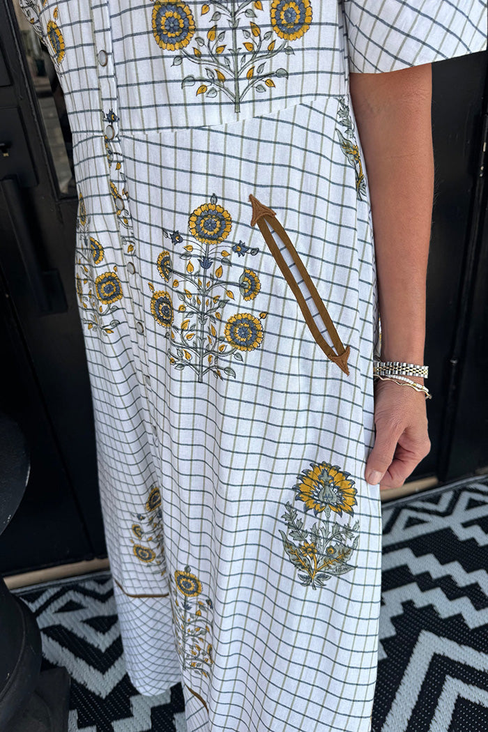 Western Flair Pocketed Midi Dress