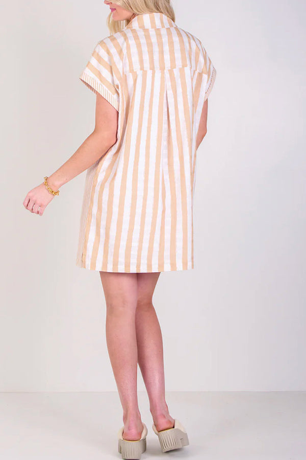 Casual Striped Pocket Dress