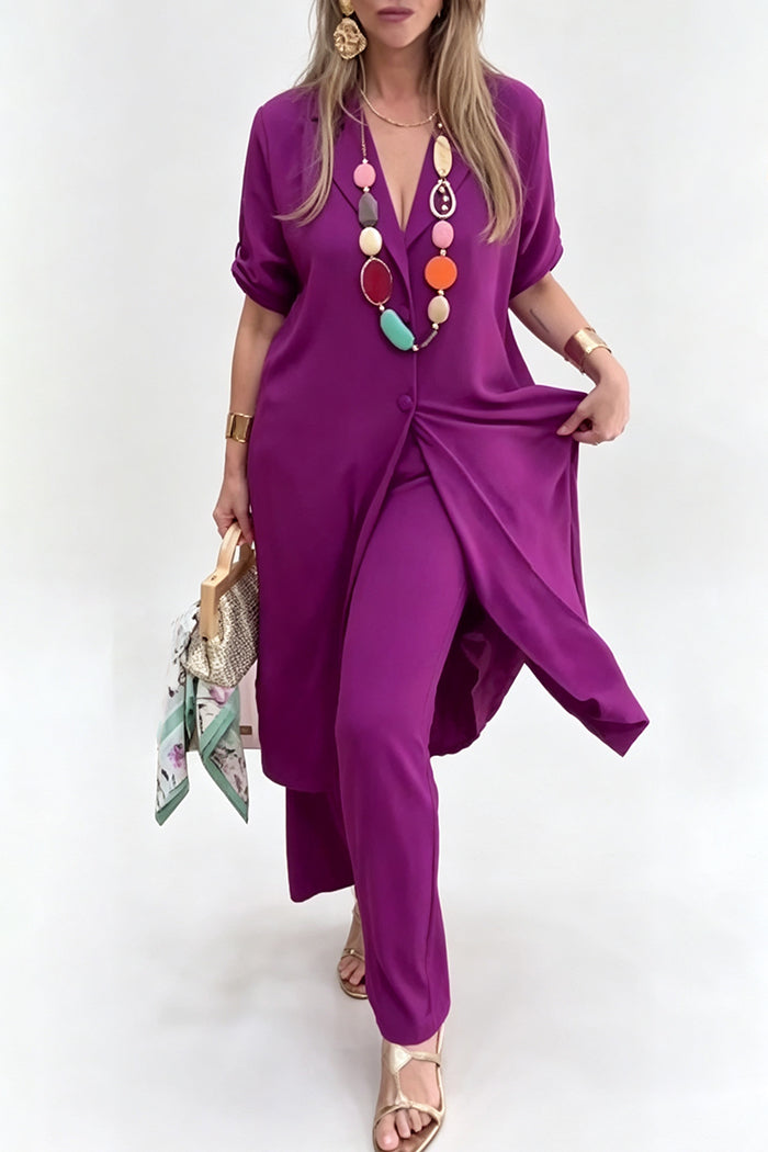 Lapel Tunic & Pants Set