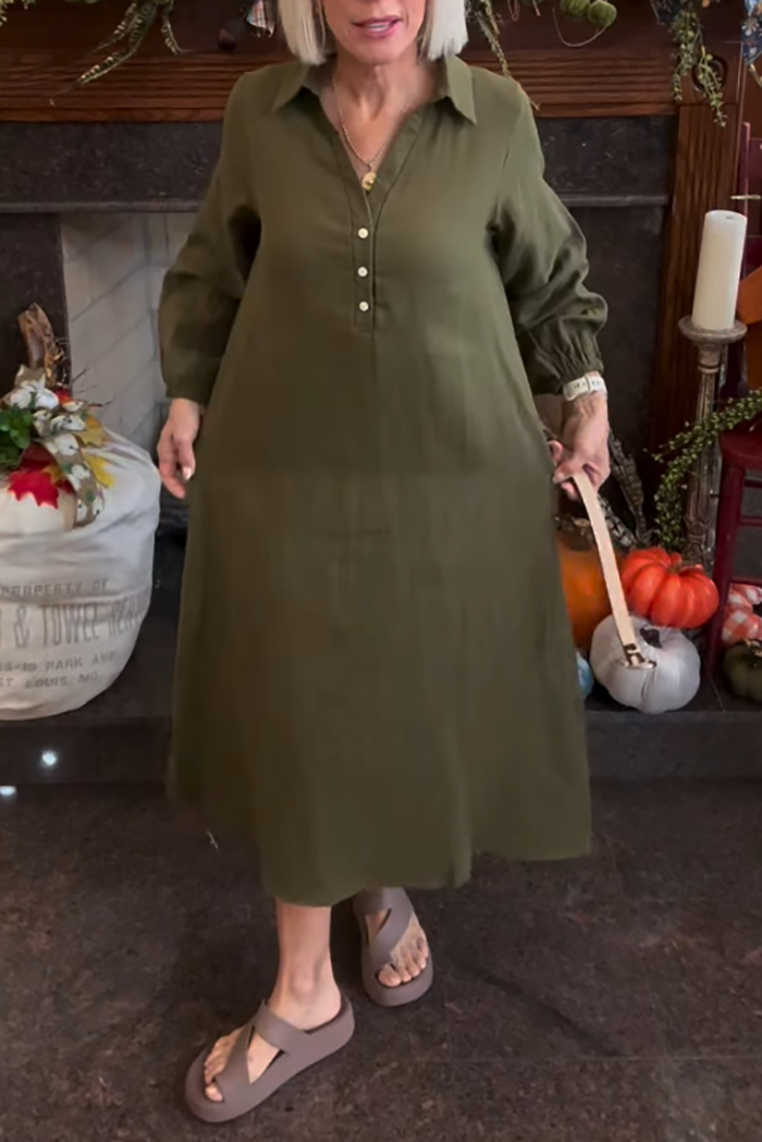 Casual Balloon Sleeve Dress