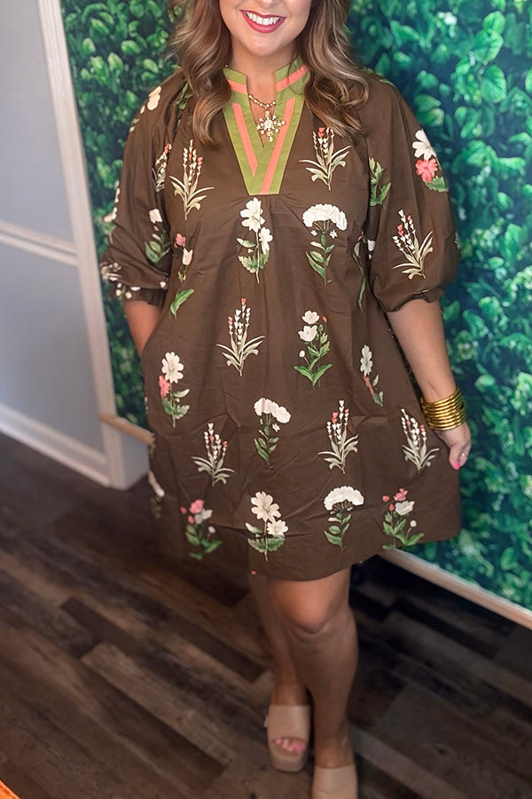Casual Wildflower Pattern Dress