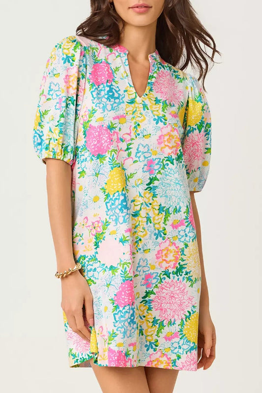 Puff Sleeve Floral Dress