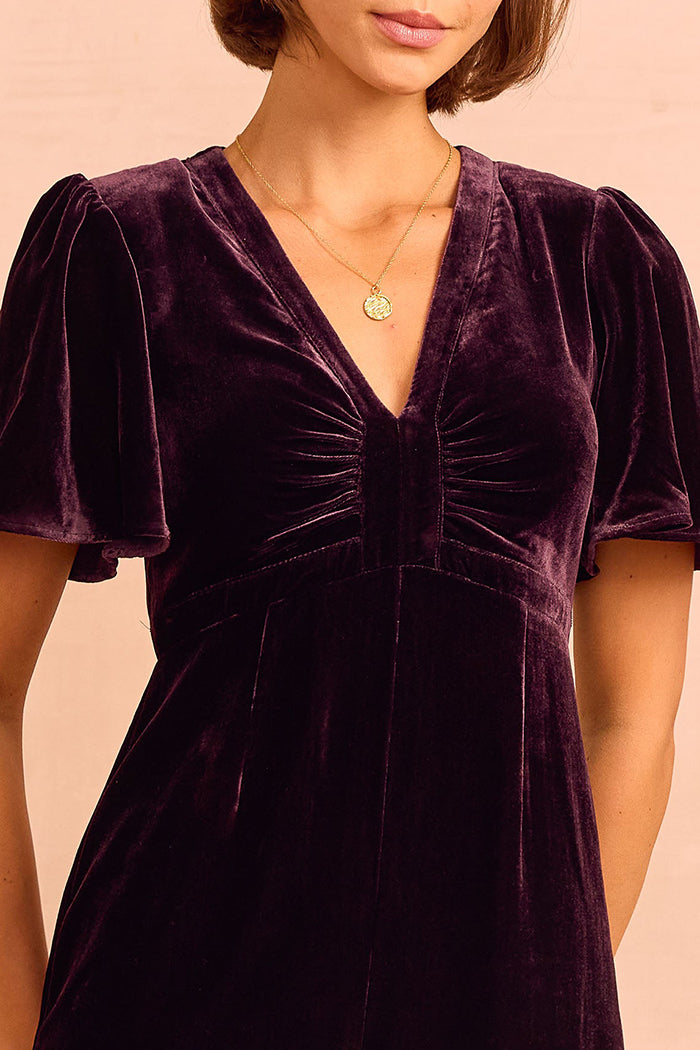 Casual Velvet V-Neck Jumpsuit