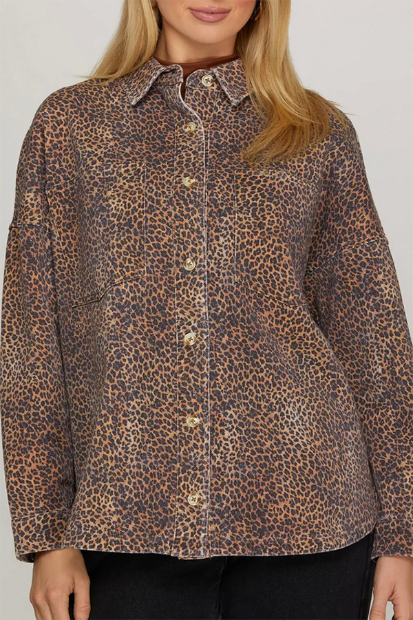 Casual Leopard Pocket Shirt
