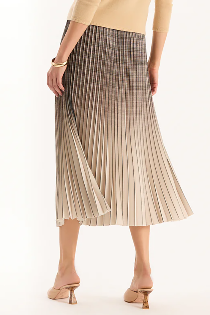Casual Check Pattern Pleat Skirt