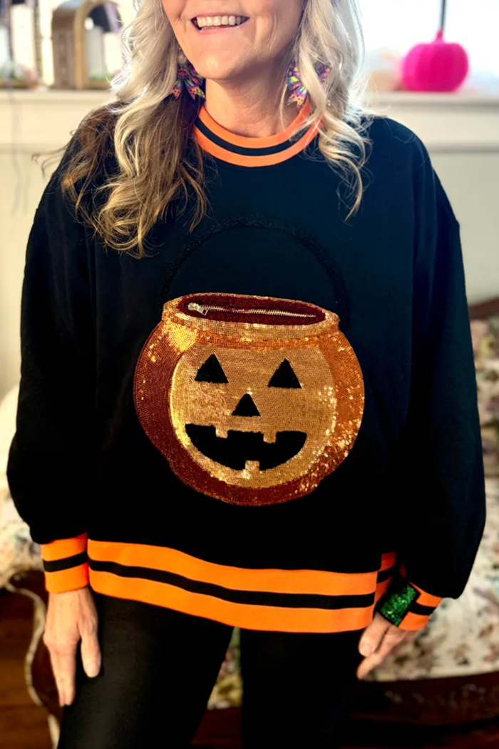 Halloween Pumpkin Candy Bucket Sweatshirt