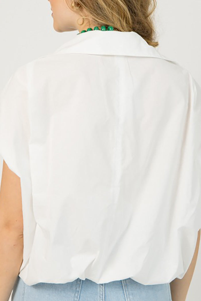 Bubble Hem Button Up Top