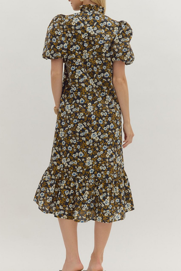 Puff Sleeve Floral Dress