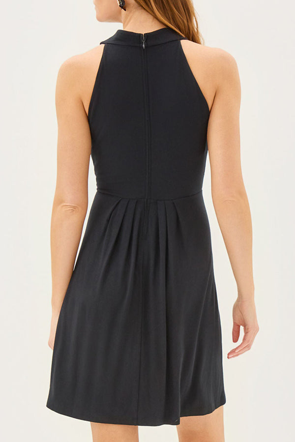 Casual Solid Color Tie-Strap Dress