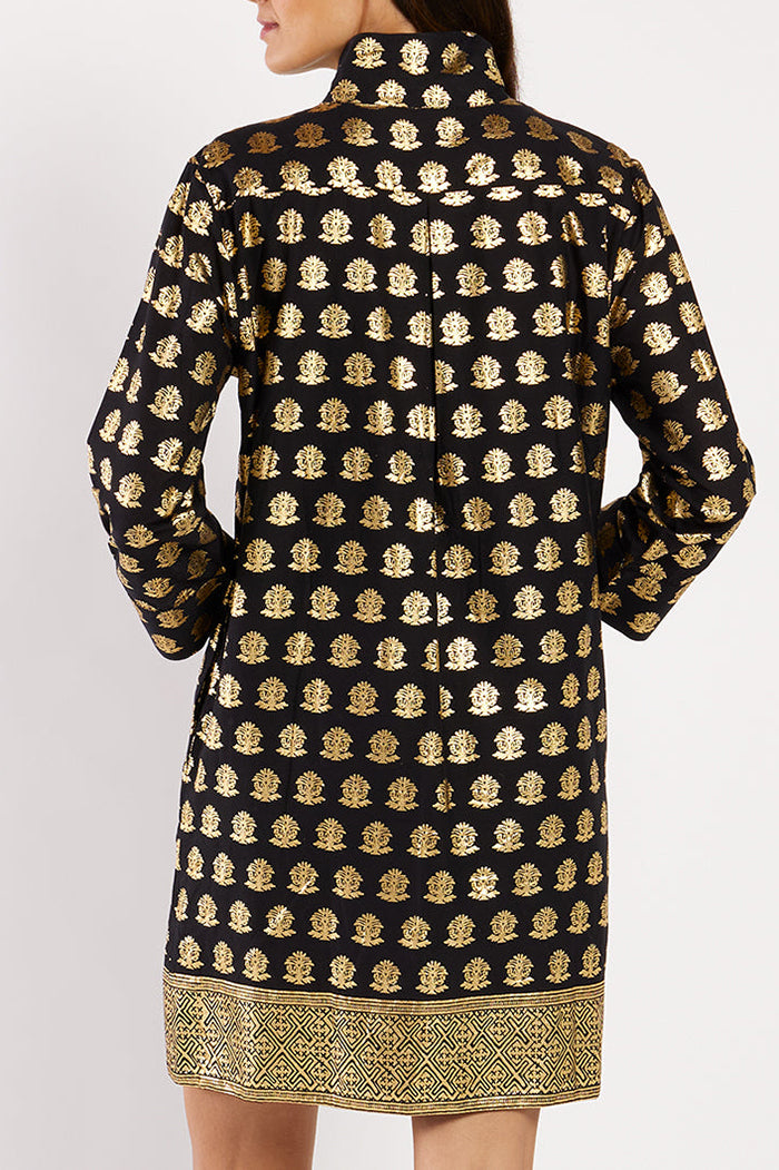 Printed Pattern Pocket Shift Dress