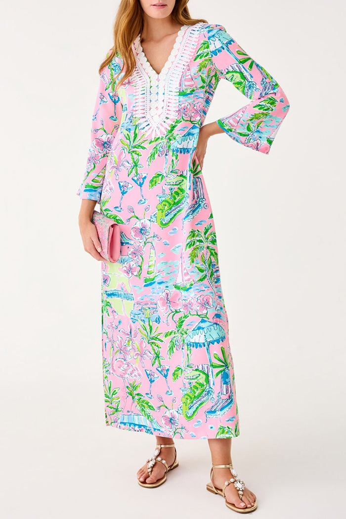 Island Print Maxi Dress