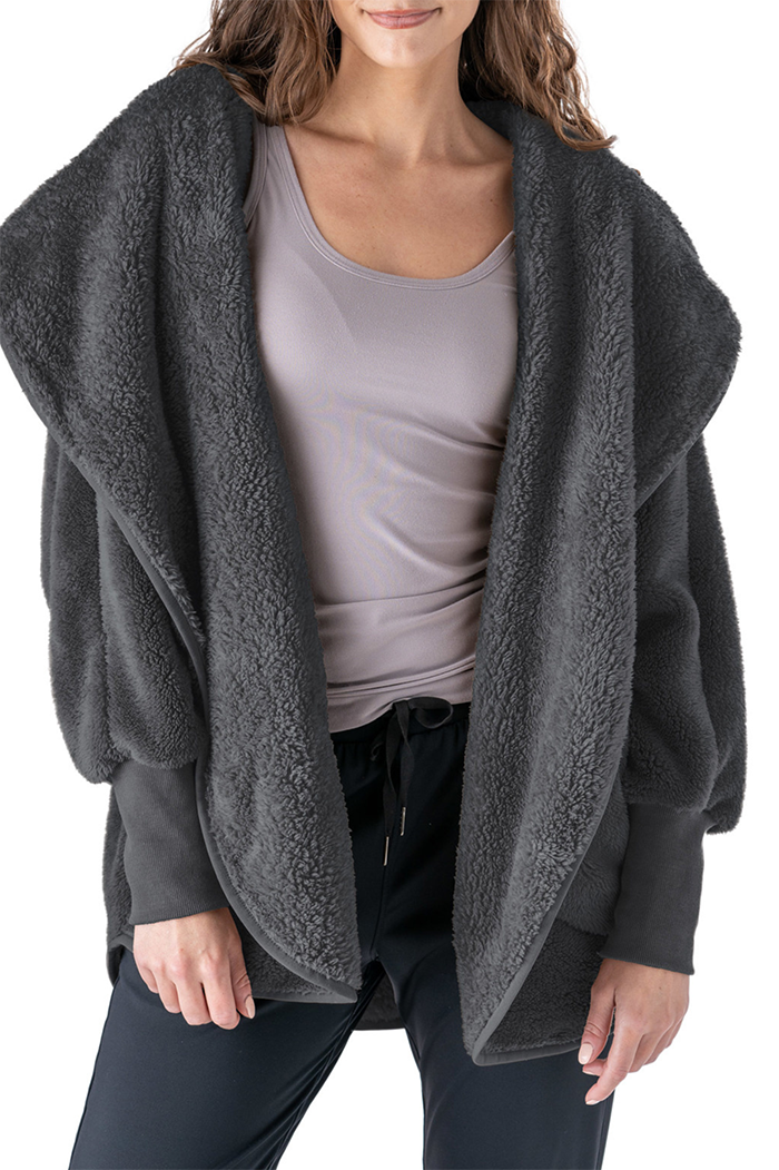Oversized Pocket Hooded Cardigan