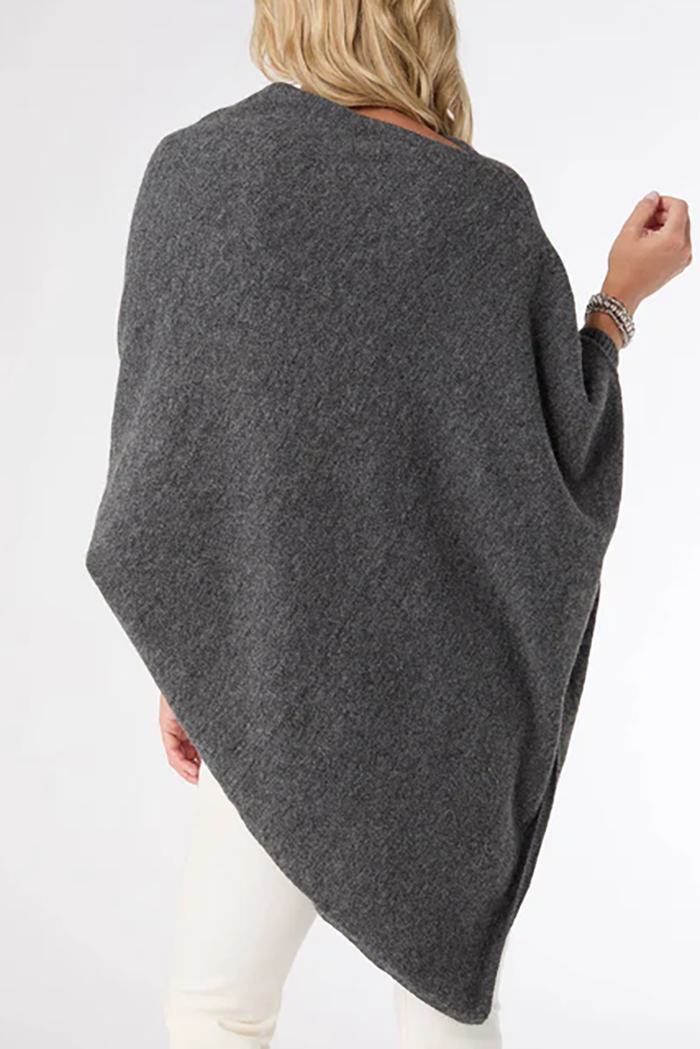 Causal Solid Ccolor Sweater Poncho