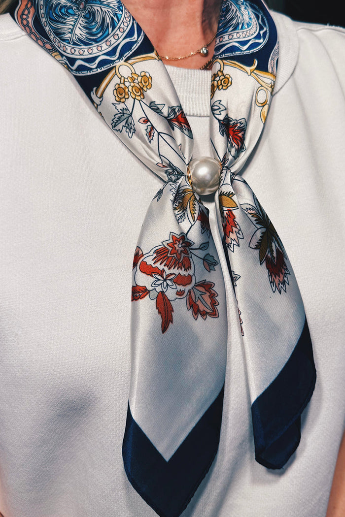 Magnetic Pearl Scarf With Ring