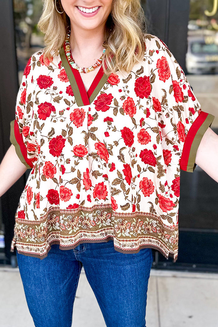 Casual Floral Pattern Top