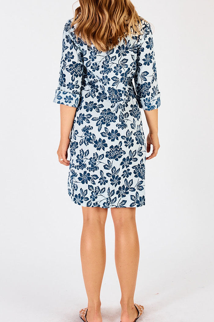 Floral Pocket 3/4 Sleeve Dress