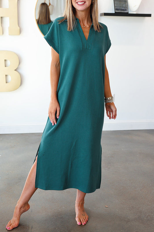 V-Neck Pocket Maxi Dress