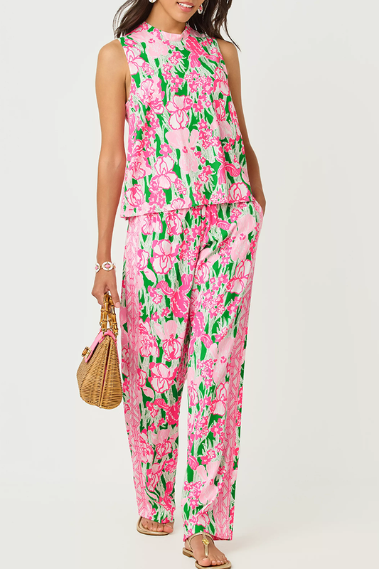 Sleeveless Floral Two-Piece Set