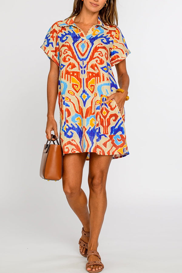 Picot Trim Pocket Dress