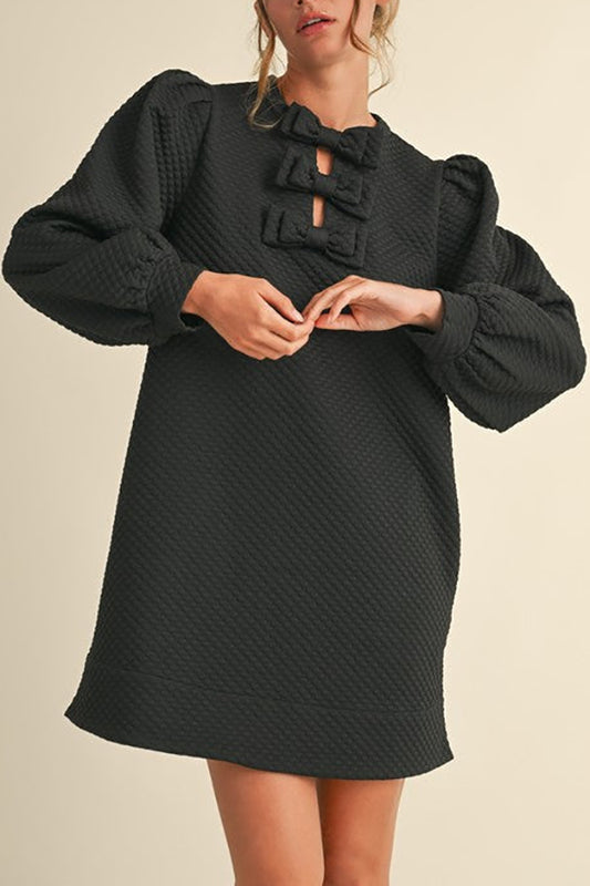 Bow Snap Buttoned Dress