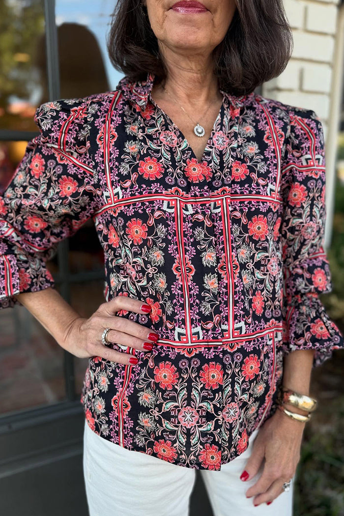 Casual Bold Floral Pattern Top