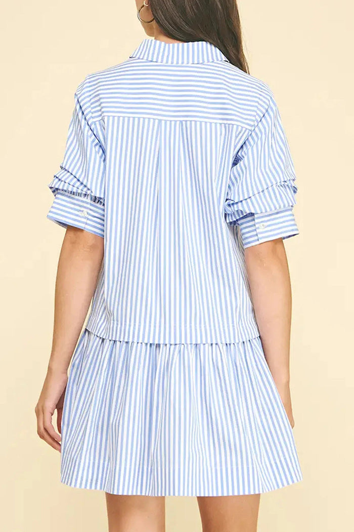 Stripe Tiered Shirt Dress