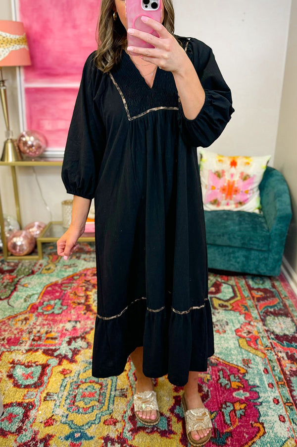 Leopard Patchwork Ruffles Hem Dress