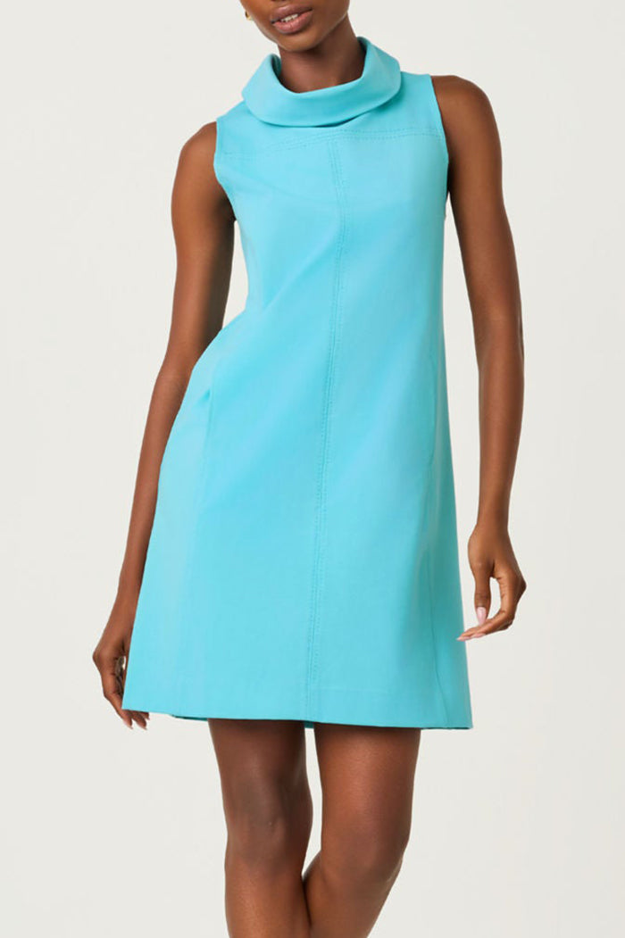 Sleeveless Cowl Neck Pocket Dress