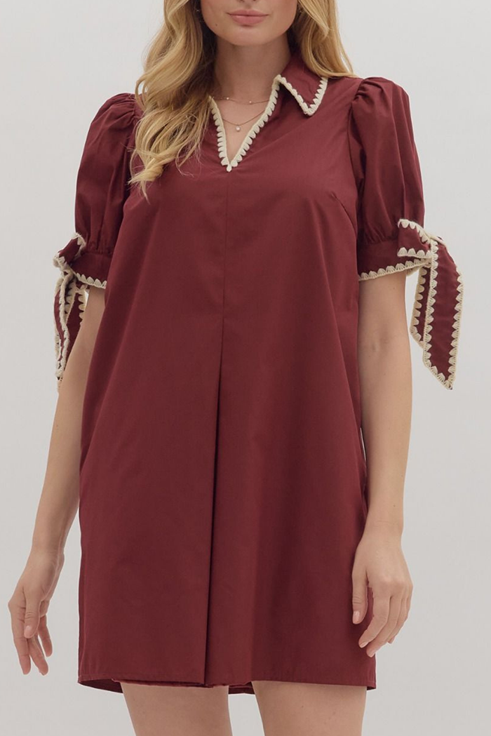 Casual Bow Sleeve Dress