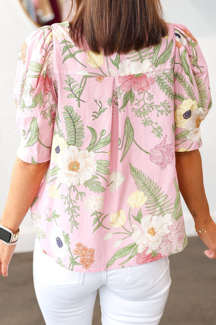 Ruffle Collar Floral Top