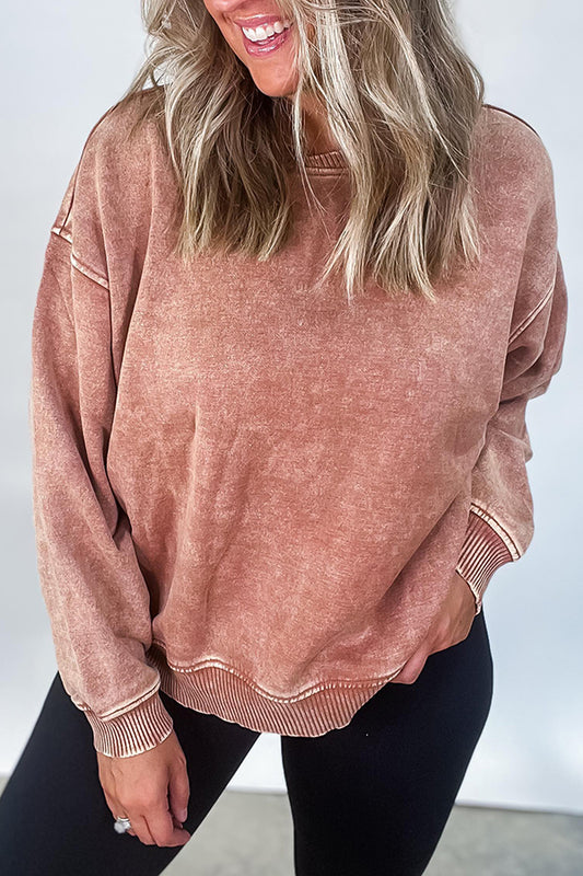 Casual Washed Drop Shoulder Top