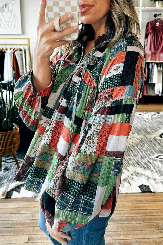 Casual Beauchamp Patchwork TopCasual Long Patchwork Top