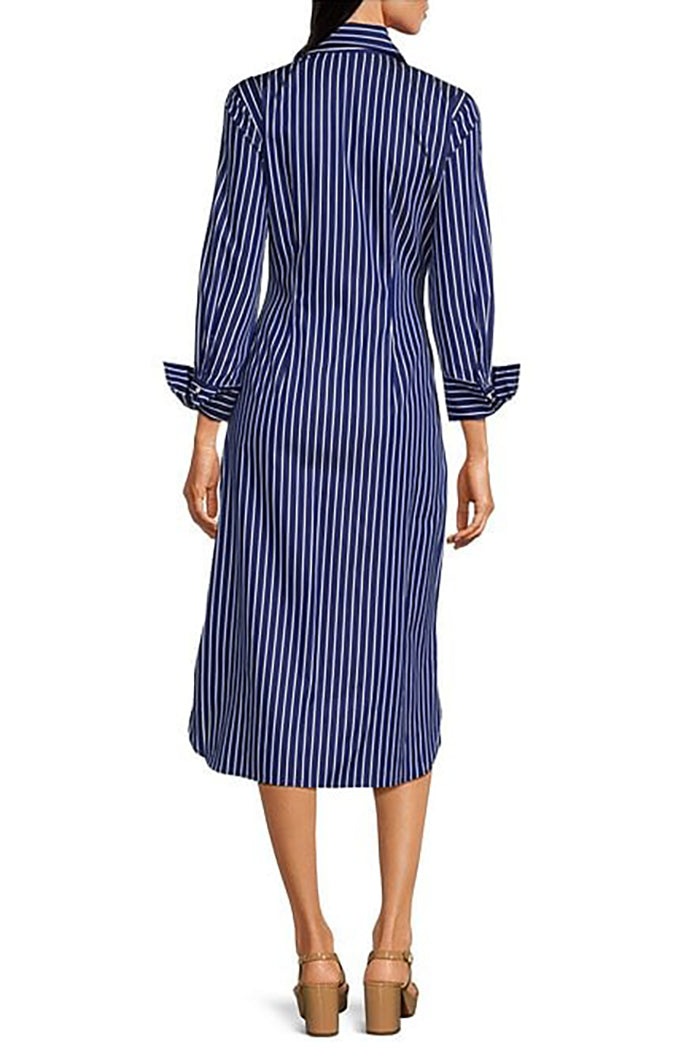 Casual Stripe Tie Waist Dress