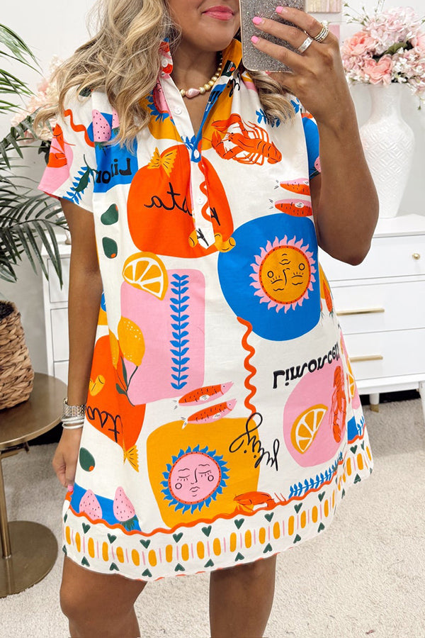 Ruched Elastic Neck Shift Dress