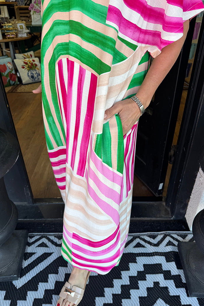 Colorful Striped Pocketed Dress