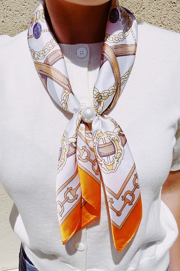 Magnetic Pearl Scarf With Ring
