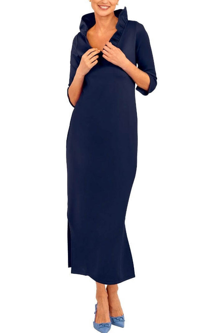 Ruffneck Solid Maxi Dress