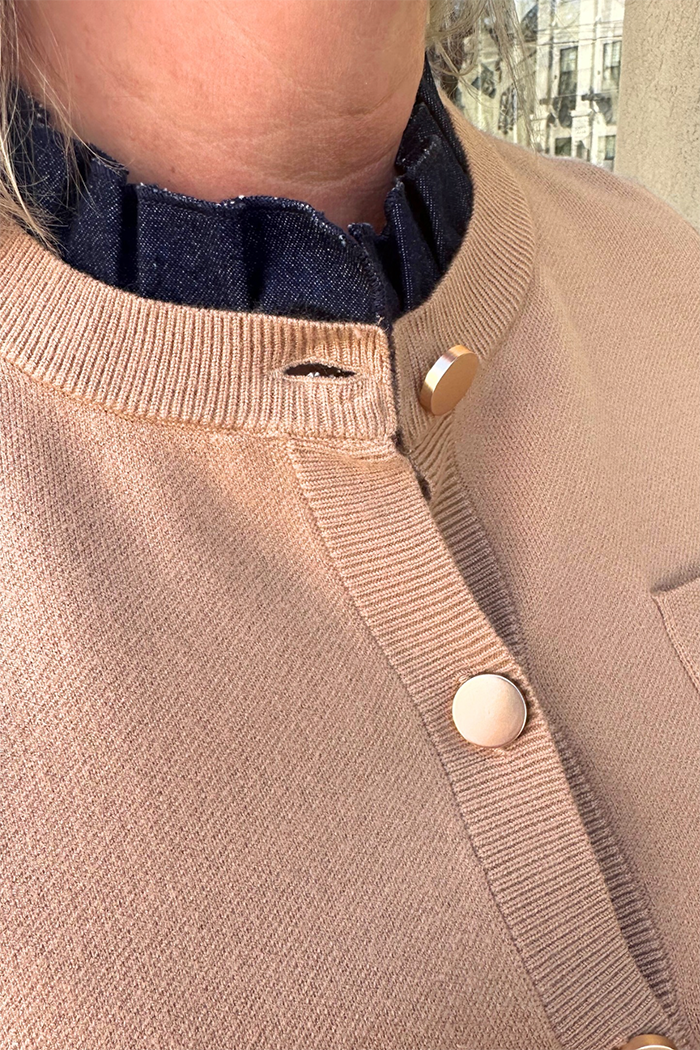 Casual Denim Ruffle Cardigan