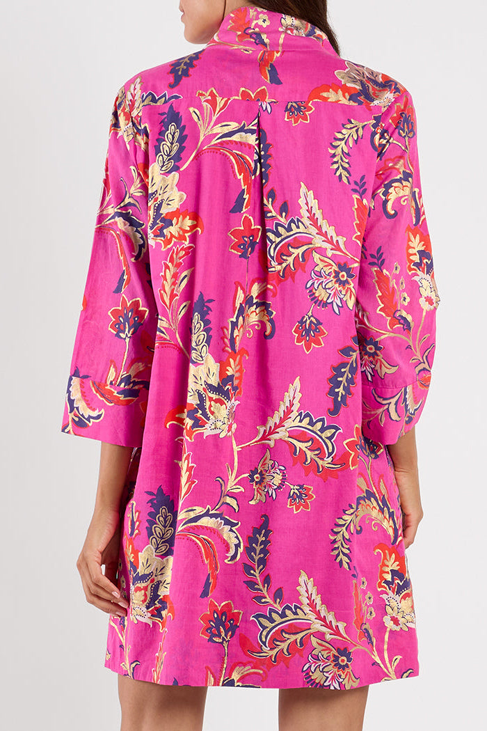 Feathered Floral Pocket Dress