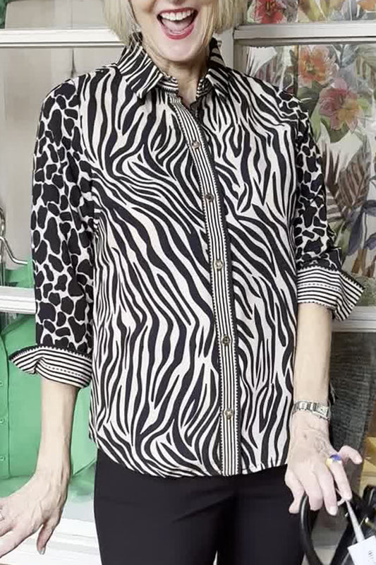 Casual Animal Pattern Blouse