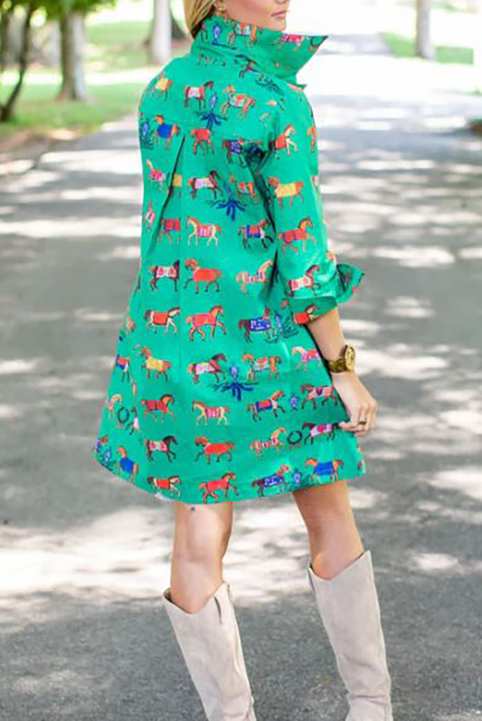 High Horse Pocketed Shirt Dress