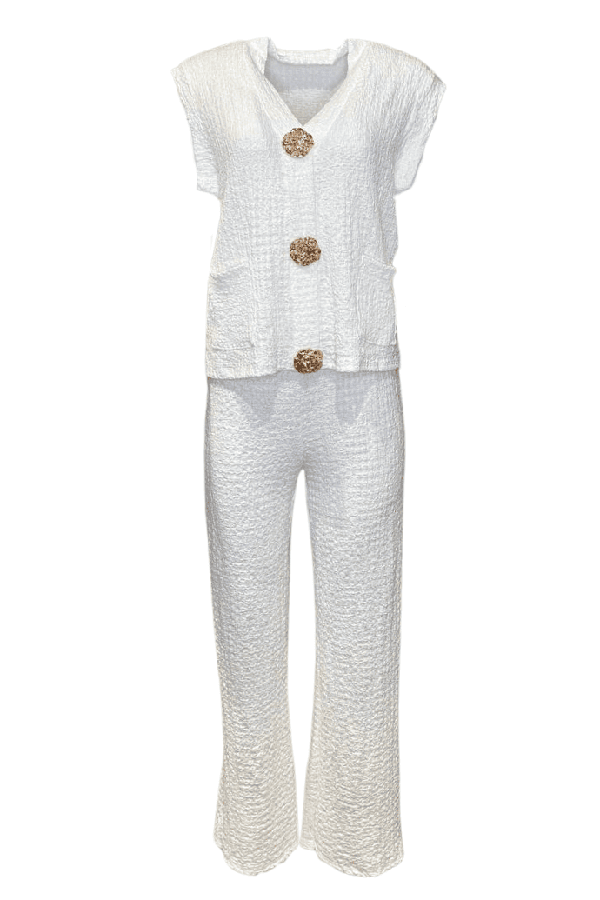 Casual Solid Color Pocket Suit