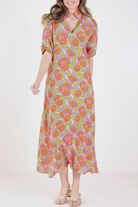 Citrus Printed Side Slit Dress