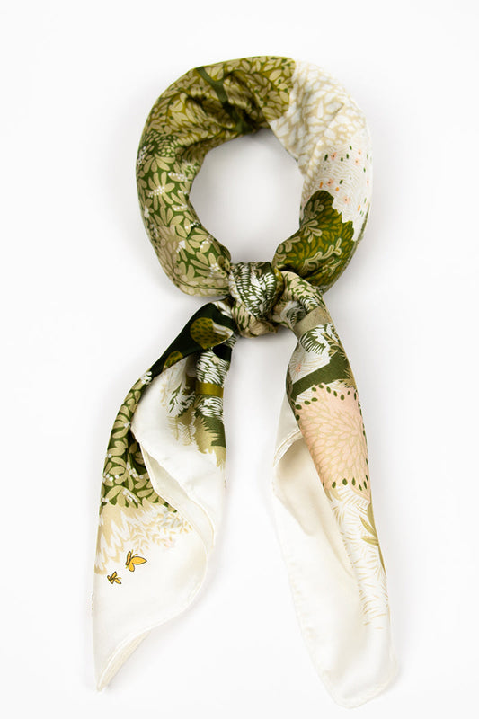 Nature Print Scarf With Scarf Ring