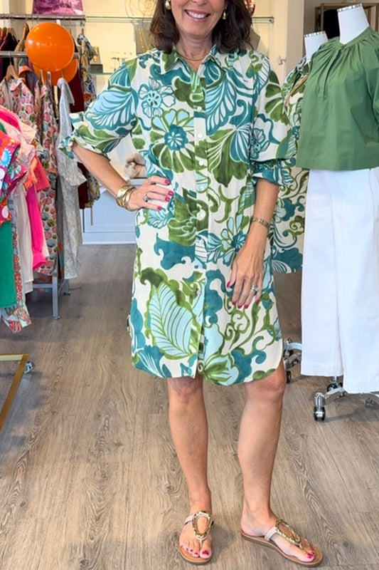 Casual Pocket Floral Dress